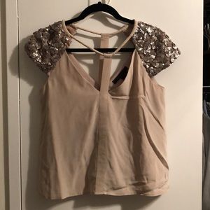 Unique sequin cut out top